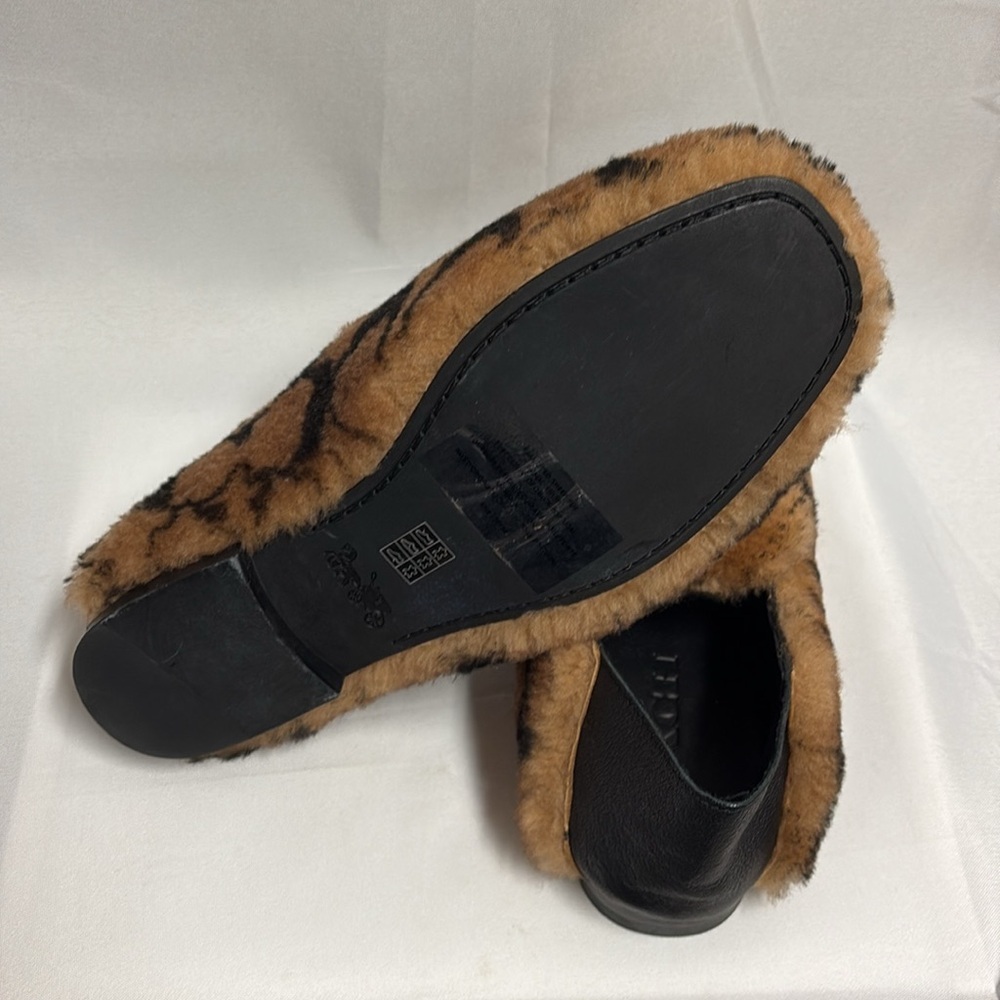 Coach Holly Shearling & Leather Signature Loafer Slipper Brown/Black Size 9 NWOB - Picture 7 of 8